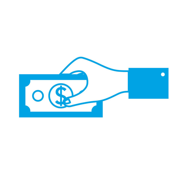 Silhouette Geschäftsmann Hand mit Rechnung Bargeld Geld Vektor Illustration - Vektor, Bild