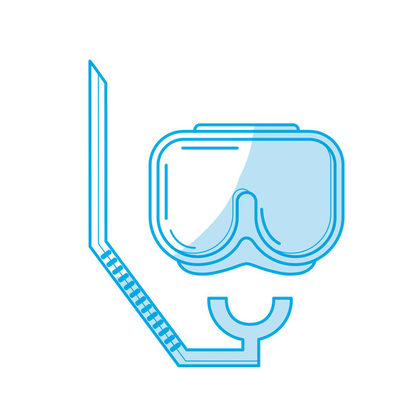 silhueta máscara de mergulho para ser subaquático aventura vetor ilustração
 - Vetor, Imagem