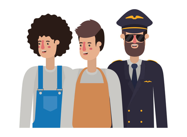 group of professionals avatar character - Vector, Image