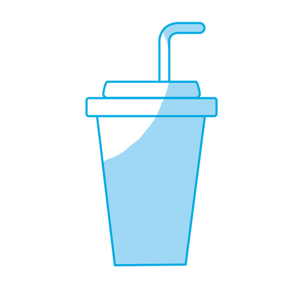silhouette yummy and refreshment soda to drink, vector illustration - Vector, Image