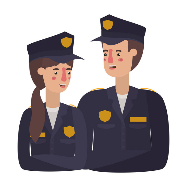 pár rendőrség avatar karakter - Vektor, kép