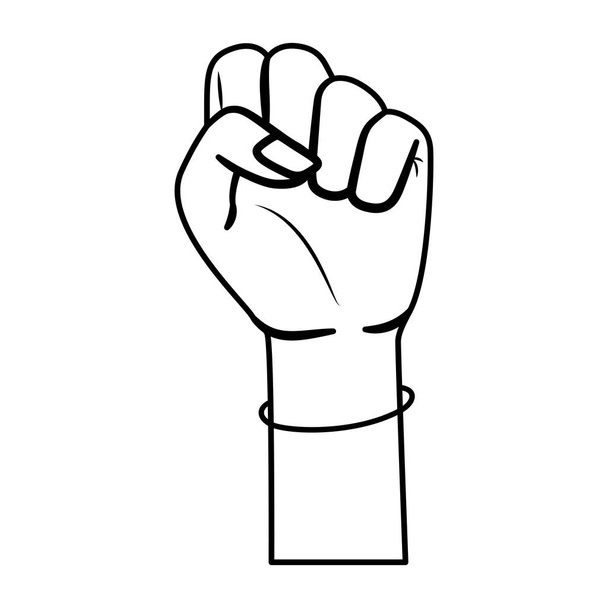 рука в бойовому сигналі ізольована піктограма
 - Вектор, зображення
