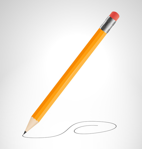 Pencil is drawing curve - Διάνυσμα, εικόνα