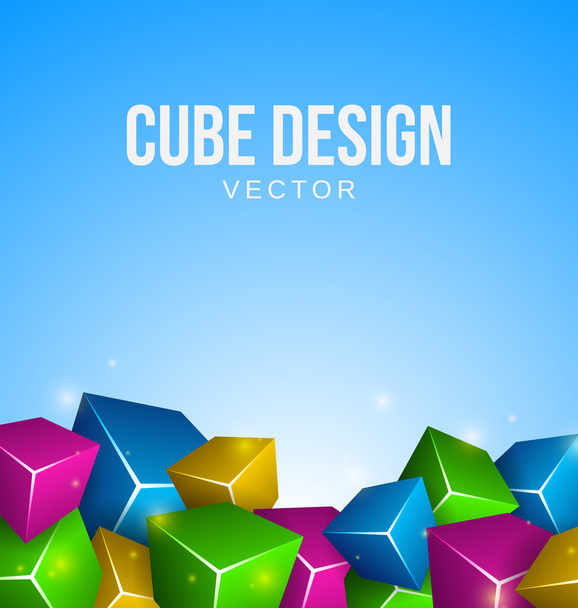 Colorful Cubes Background - Wektor, obraz