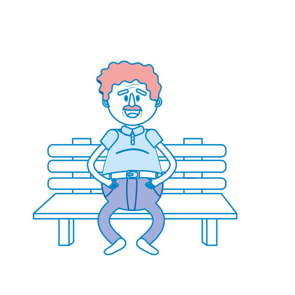 παλιά ο άνθρωπος στην καρέκλα με εικονογράφηση διάνυσμα χτένισμα - Διάνυσμα, εικόνα