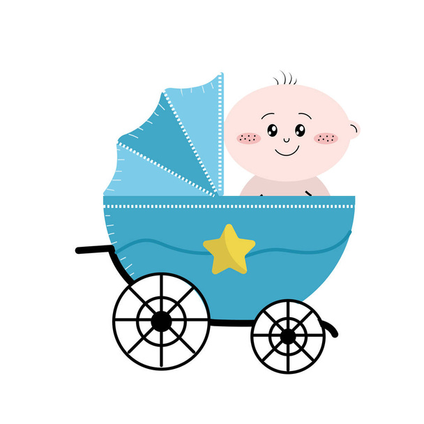 коляска безопасности с ребенком внутри векторной иллюстрации
 - Вектор,изображение
