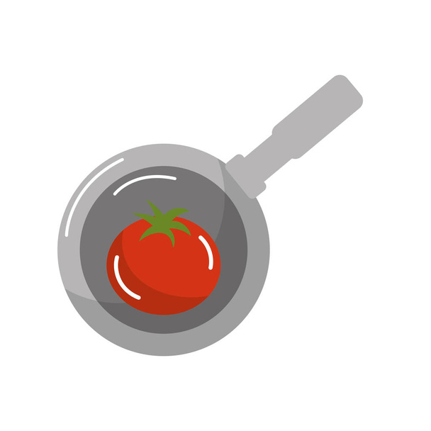 tomate vegetal dentro da frigideira pan vetor ilustração
 - Vetor, Imagem