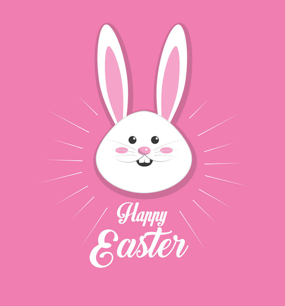 happy easter rabbit eggs day icon image, vector illustration - Vecteur, image
