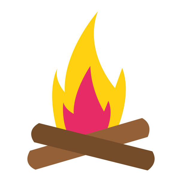 bonfire flame on white background - Vector, Image