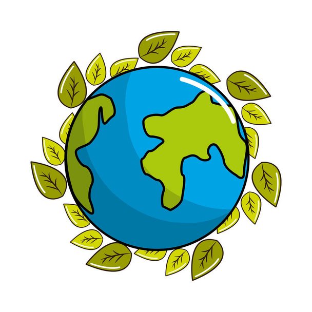 planet recycling icon stock, vector illustration design image - Vector, Image