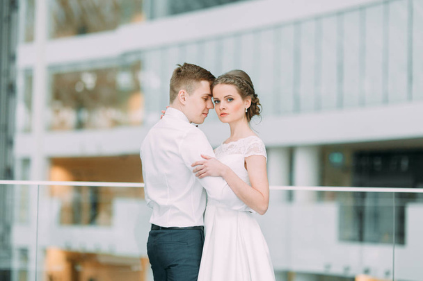 Beautiful couple bride and groom. Wedding in the European style fine art. - Foto, afbeelding