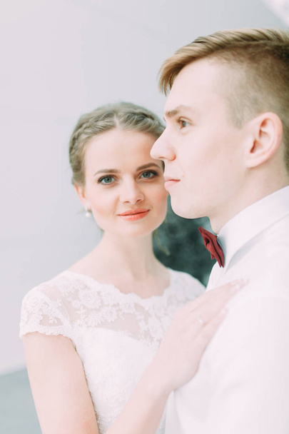 Beautiful couple bride and groom. Wedding in the European style fine art. - Photo, image