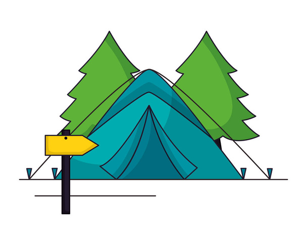Camping letní koncept - Vektor, obrázek