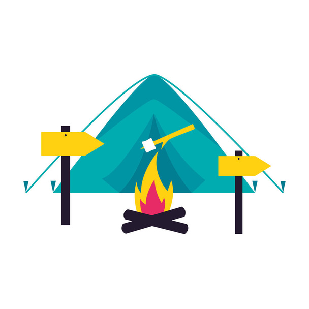Camping letní koncept - Vektor, obrázek
