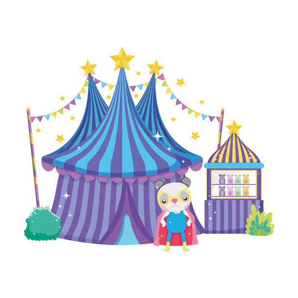 милий циркний кіт з шаром і наметом Векторний дизайн ілюстрації
 - Вектор, зображення