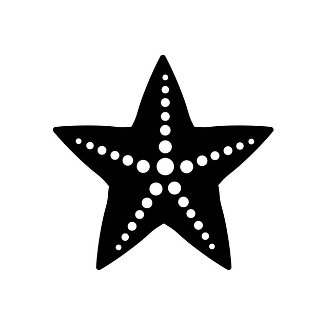 контур красоты морской звезды животного, которые живут в море векторной иллюстрации
 - Вектор,изображение