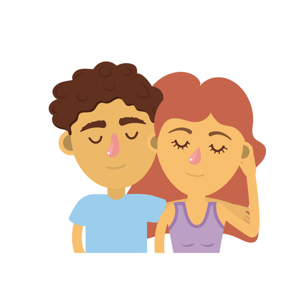couple lover together with hairstyle design vector illustration - Vector, Image
