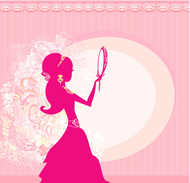 Girl and jewellerys - abstract background - Vector, imagen
