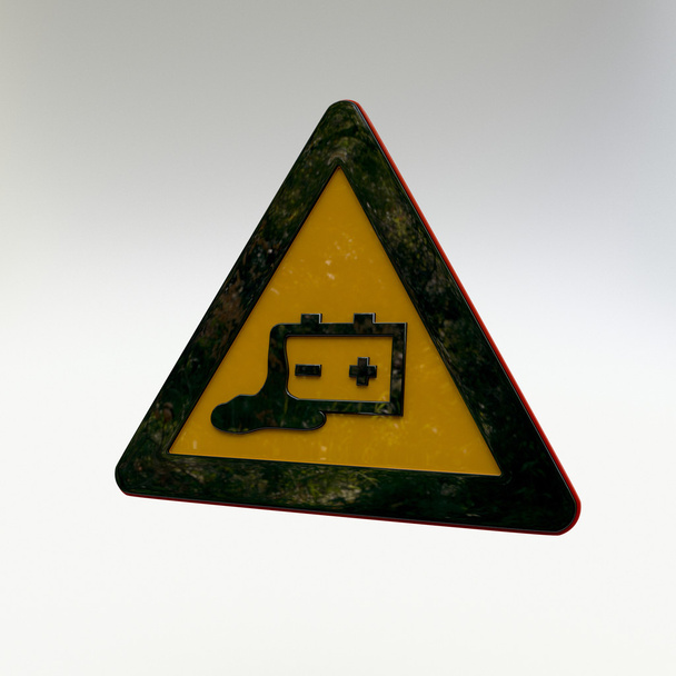 Warning Sign - Battery Hazard - Foto, Bild