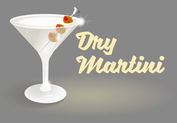 Koktél száraz martinit - Vektor, kép