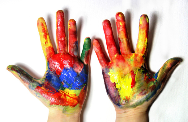 živé barevné ruce - Fotografie, Obrázek