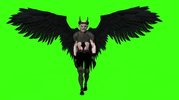 de gevleugelde Demon lus groene achtergrond - Video