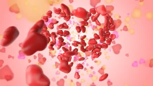 Kartki na Walentynki z kolorowe serca - Materiał filmowy, wideo