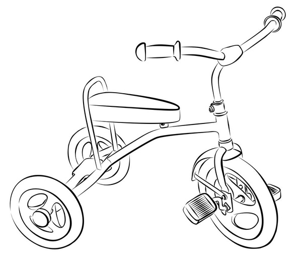 Sketch of children bicycle. - Διάνυσμα, εικόνα