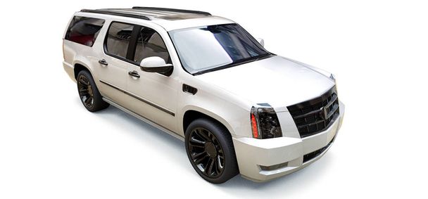 Gran SUV premium blanco sobre un fondo blanco. renderizado 3d
 - Foto, Imagen