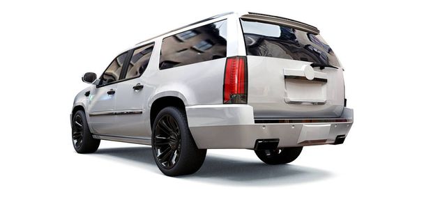 Gran SUV premium blanco sobre un fondo blanco. renderizado 3d
 - Foto, imagen