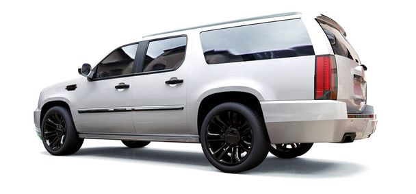 Grande SUV premium bianco su sfondo bianco. rendering 3d
 - Foto, immagini