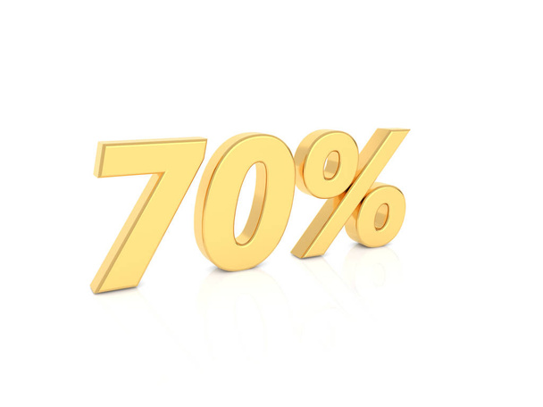 70% número de oro sobre fondo blanco. ilustración de renderizado 3d
. - Foto, imagen