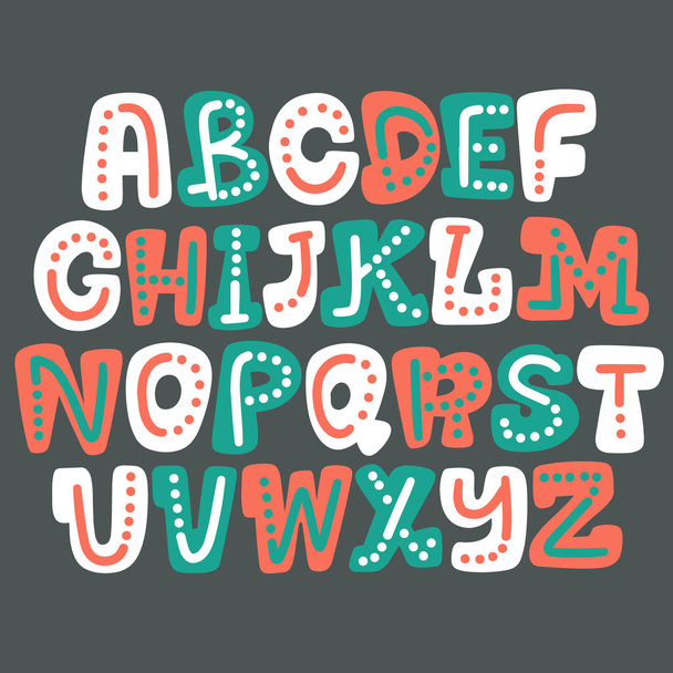 Hand drawn vector color Alphabet - Vector, Image