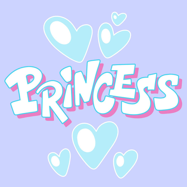 Handwritten style font Little Princess , text card, poster, t-shirt lettering print - Vecteur, image