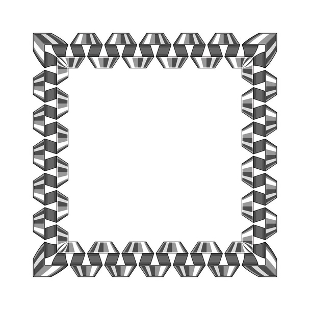 Cornice decorativa quadrata di nastro a spirale d'argento. Vettore
 - Vettoriali, immagini