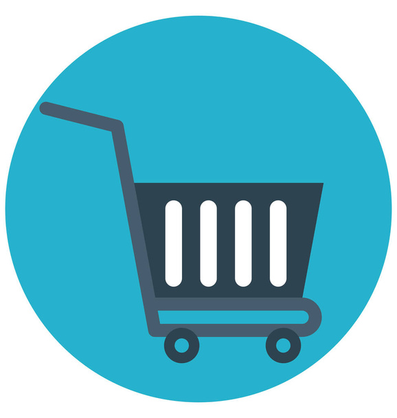 Shopping Cart Color Icon isolated and Vector that can be easily modified or edit - Vetor, Imagem