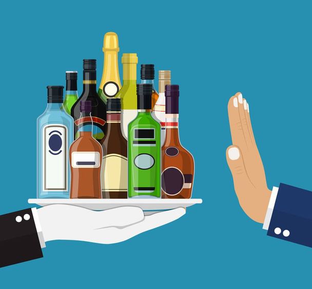 Alcohol abuse concept - Vector, Image