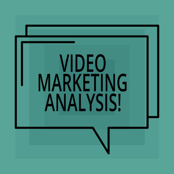 Conceptual hand writing showing Video Marketing Analysis. Business photo text software that centralize and deliver video online Rectangular Outline Transparent Comic Speech Bubble Space. - Photo, Image