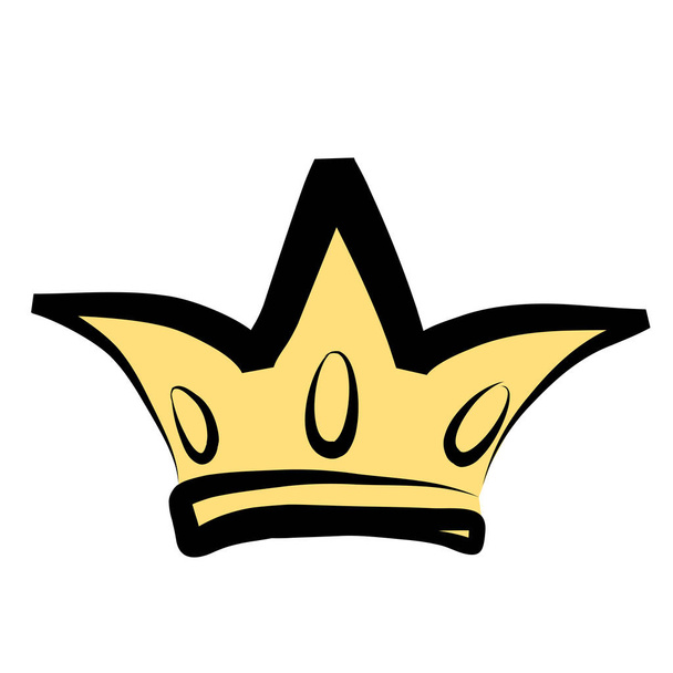 Dibujado a mano logotipo de la corona y el icono en blanco, vector de stock ilustración
 - Vector, Imagen