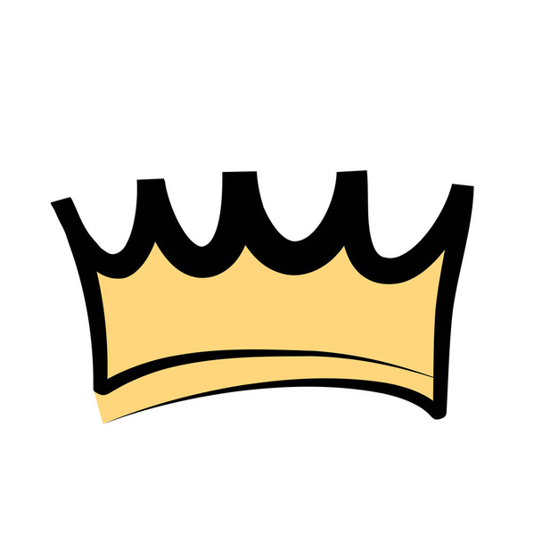 Ручной рисунок логотипа короны и иконки на белой векторной иллюстрации
 - Вектор,изображение