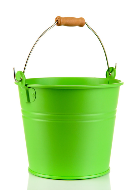 Empty green bucket isolated on white - Fotografie, Obrázek