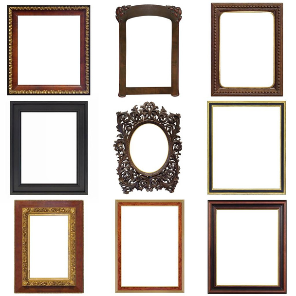 Conjunto de molduras de madeira para pinturas, espelhos ou fotografias
 - Foto, Imagem