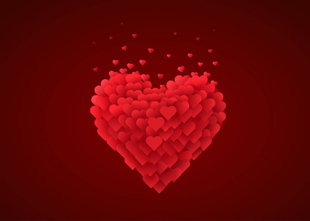 Valentin piros szív. Szeretet fogalma. - Vektor, kép