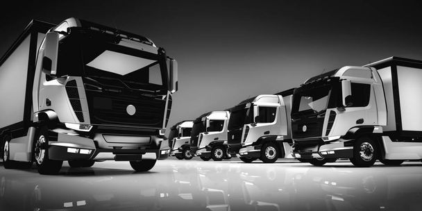 Fleet of commercial delivery trucks - Photo, Image