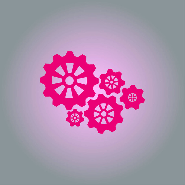 Icon of gears. Flat style.  - Vector, Image
