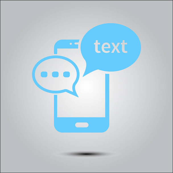 Mobil-Chat-Symbol.Handy, das Web-Chat und Dialog repräsentiert. - Vektor, Bild