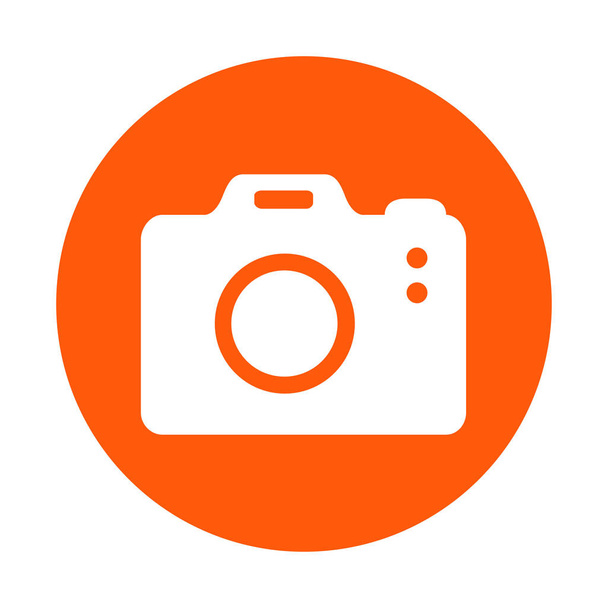 Photo camera simbol. DSLR camera sign icon. Digital camera. Flat design style.  - Vector, Image