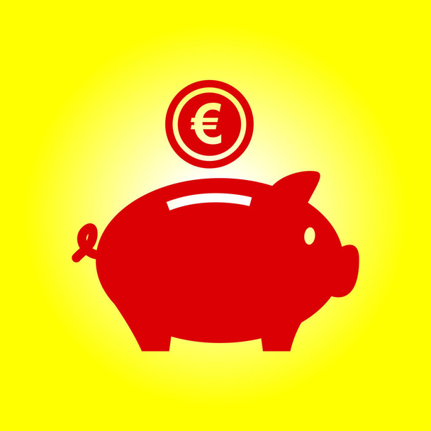 Piggy Bankin ikoni. Rahalaatikon kuva
 - Vektori, kuva