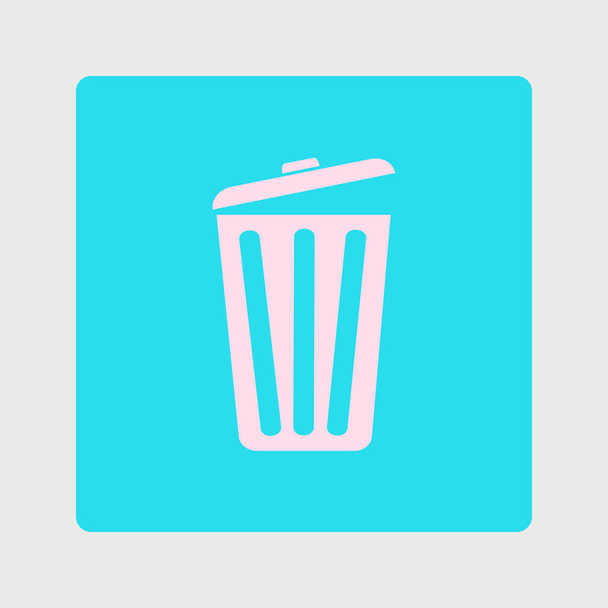 Trash can icon, vector eps10 illustration. Flat style.  - Vector, Image