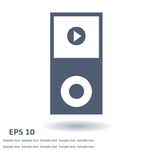 Portable media player icon. Flat design style. Vector EPS 10. - Vector, Image